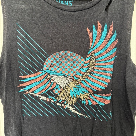 🌈5/$25 BUNDLE! Vans Distressed Eagle Muscle Tee - Picture 4 of 6